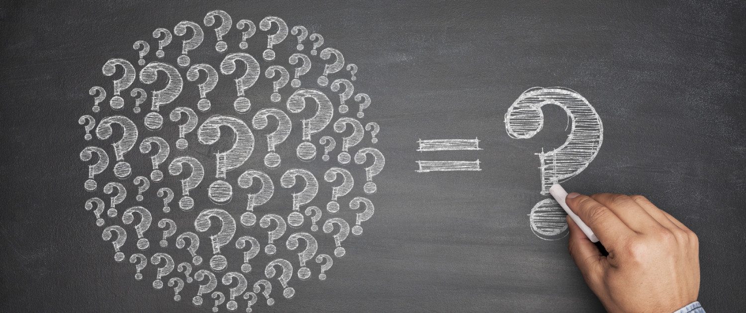Question Marks on Blackboard